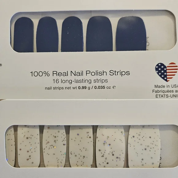 Color Street Nail Strips - Greeking Out (Blue)/ Crystal Couture (Glittery) - Picture 2 of 3